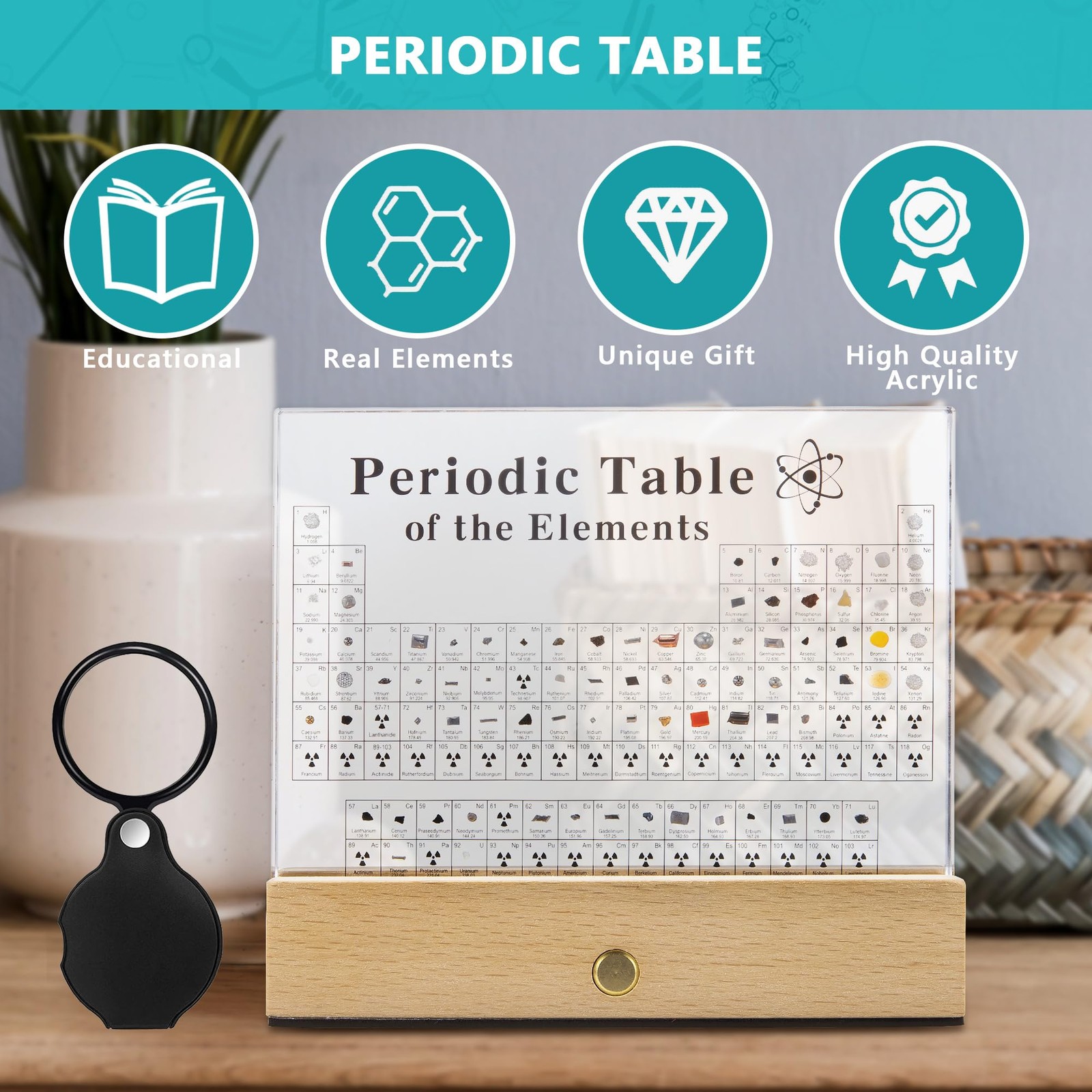 Megabox Large Periodic Table Of Elements 83 Real Elements Acrylic Periodic
