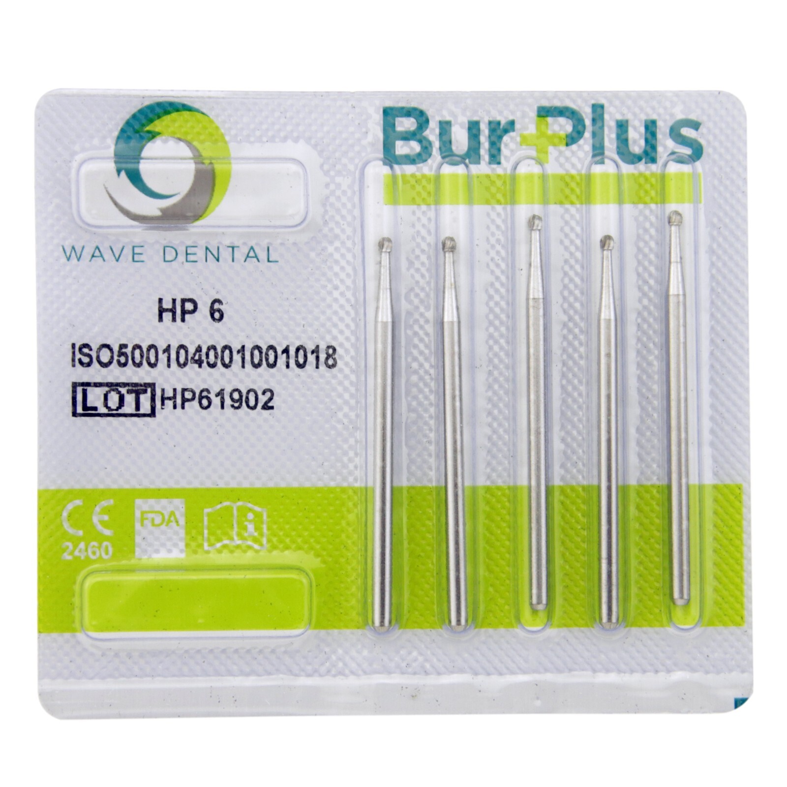 Wave Dental Tungsten Carbide Burs Round HP 44.5mm Shank for Straight Handpiece