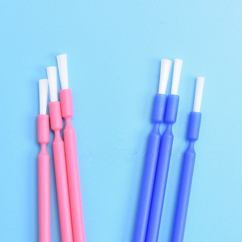 Dental Long Shank Bendable Oral Disposable Micro Brush Applicator Pink/Blue