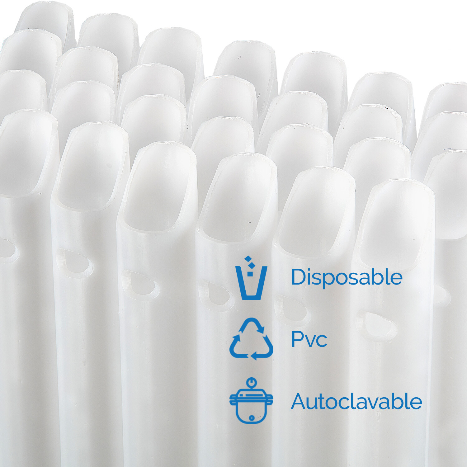 JMU Disposable Dental HVE Tips High Volume Evacuator Suction Tips Vented White