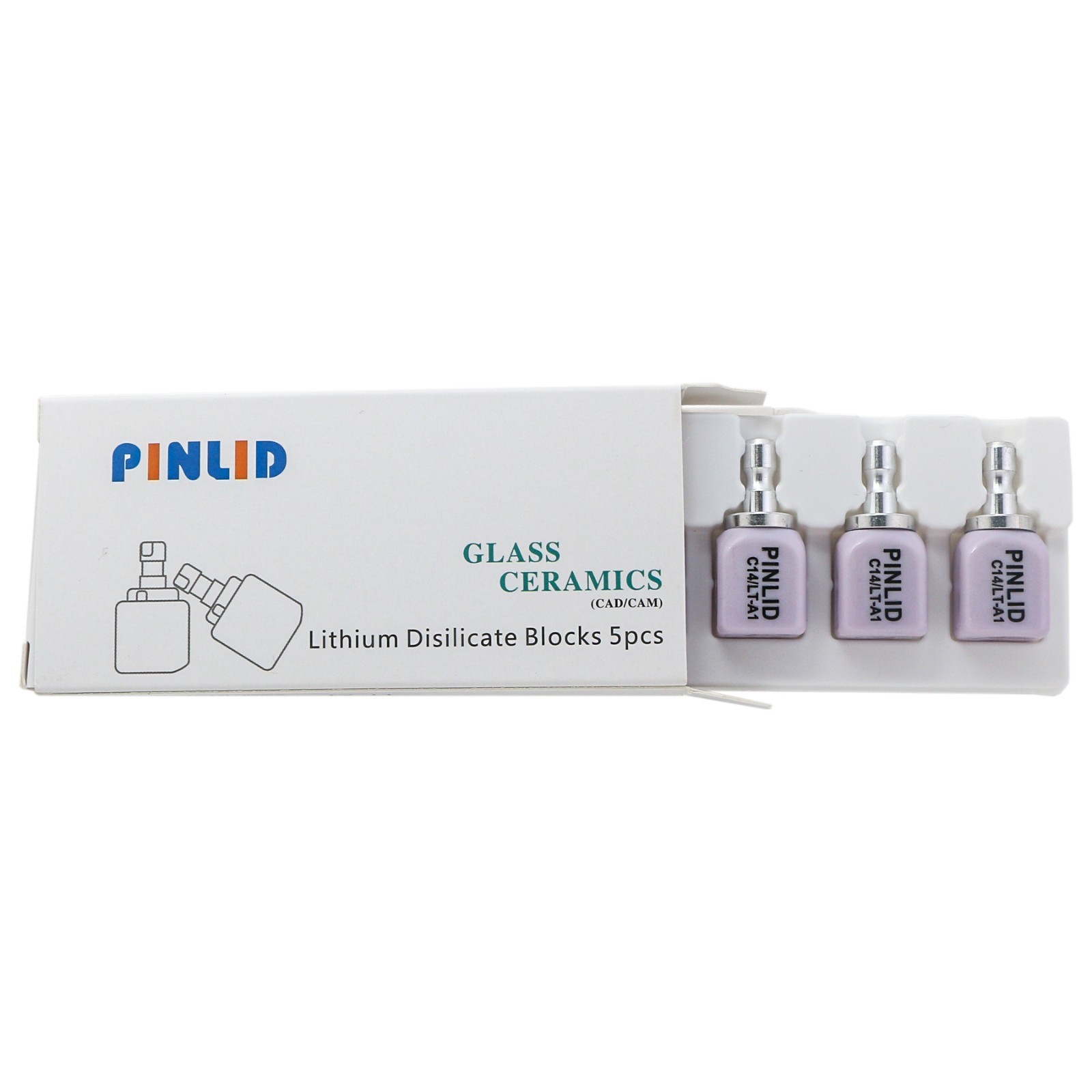 5Pcs/Box C14 LT Dental Block Lithium Disilicate CEREC Translucency Dentistry Lab