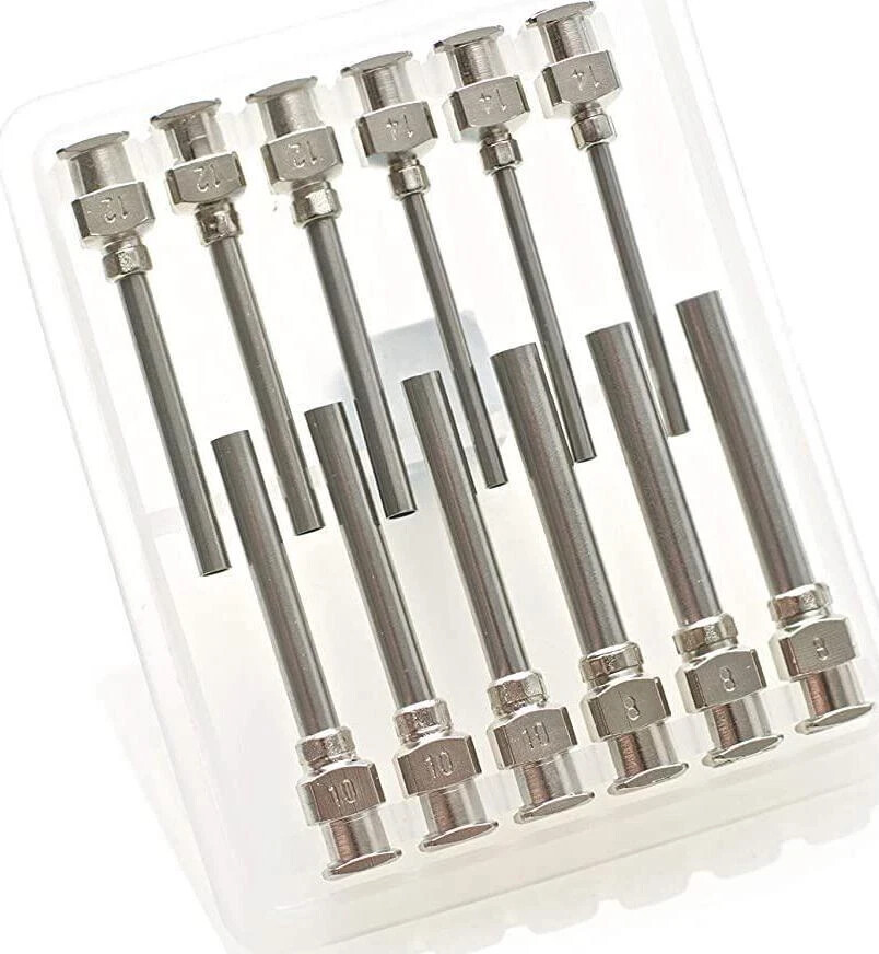 12 Pack – Dispensing Needle 1 – All Metal, Stainless Steel Blunt Tip Luer Lock