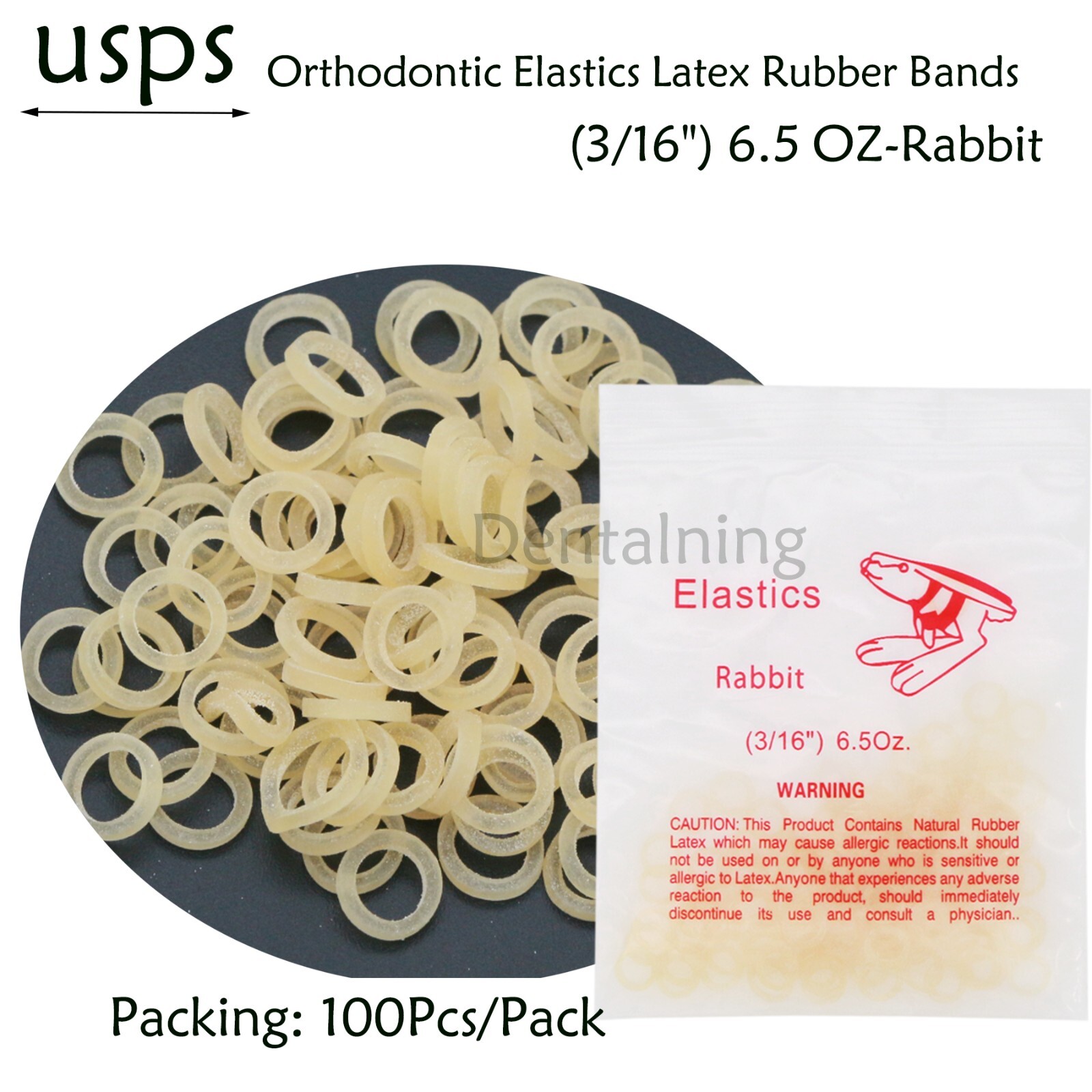US Dental Ortho Elastics Latex Braces Orthodontic Rubber Bands 3.5 5.0 6.5 OZ