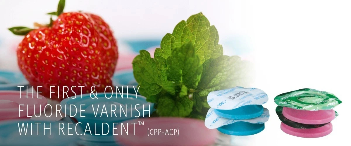 GC MI Varnish Sodium Fluoride Varnish RECALDENT 5 Single Units Strawberry Flavor