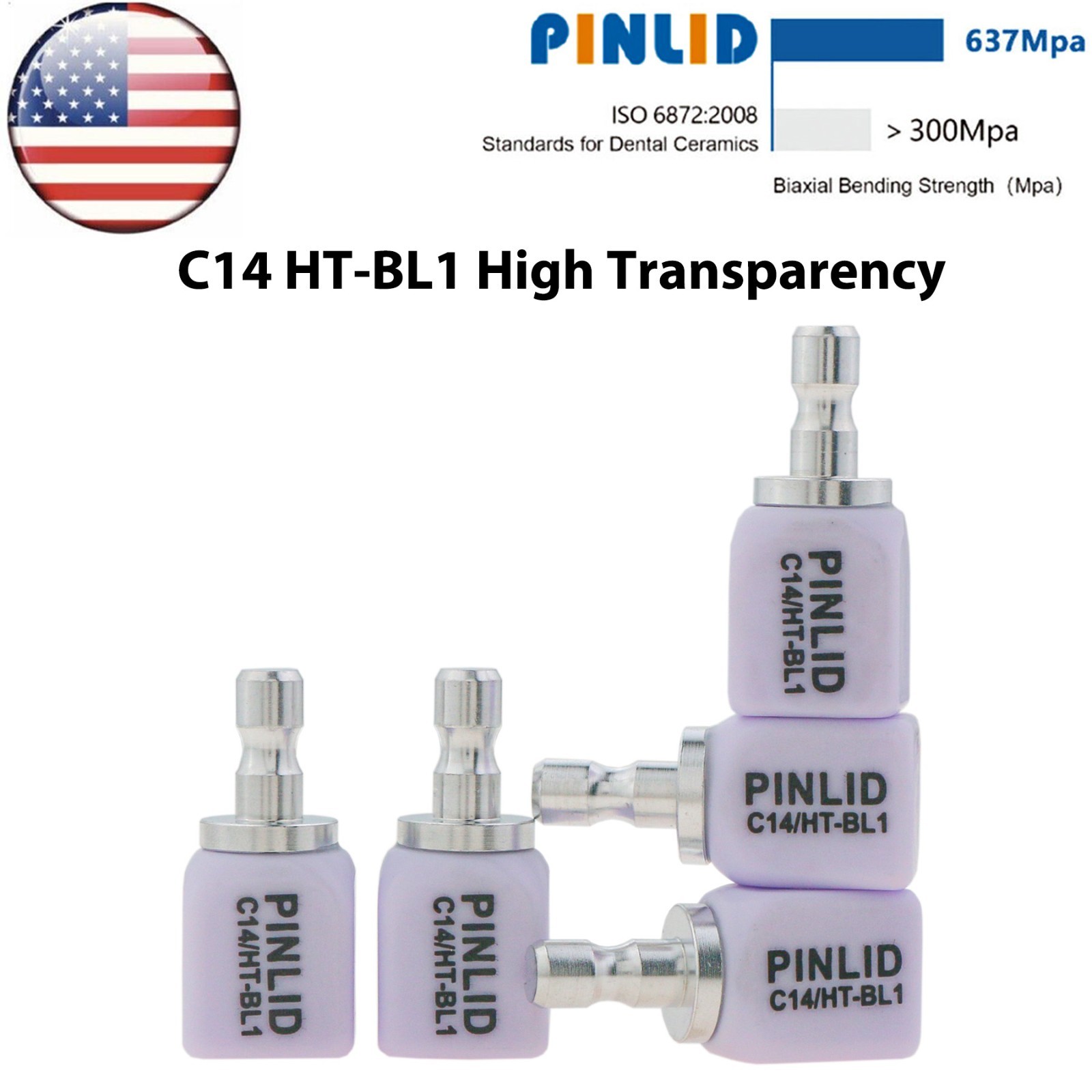 US C14 HT High Transparency Glass Ceramic Block Lithium Disilicate CAD/CAM Cerec