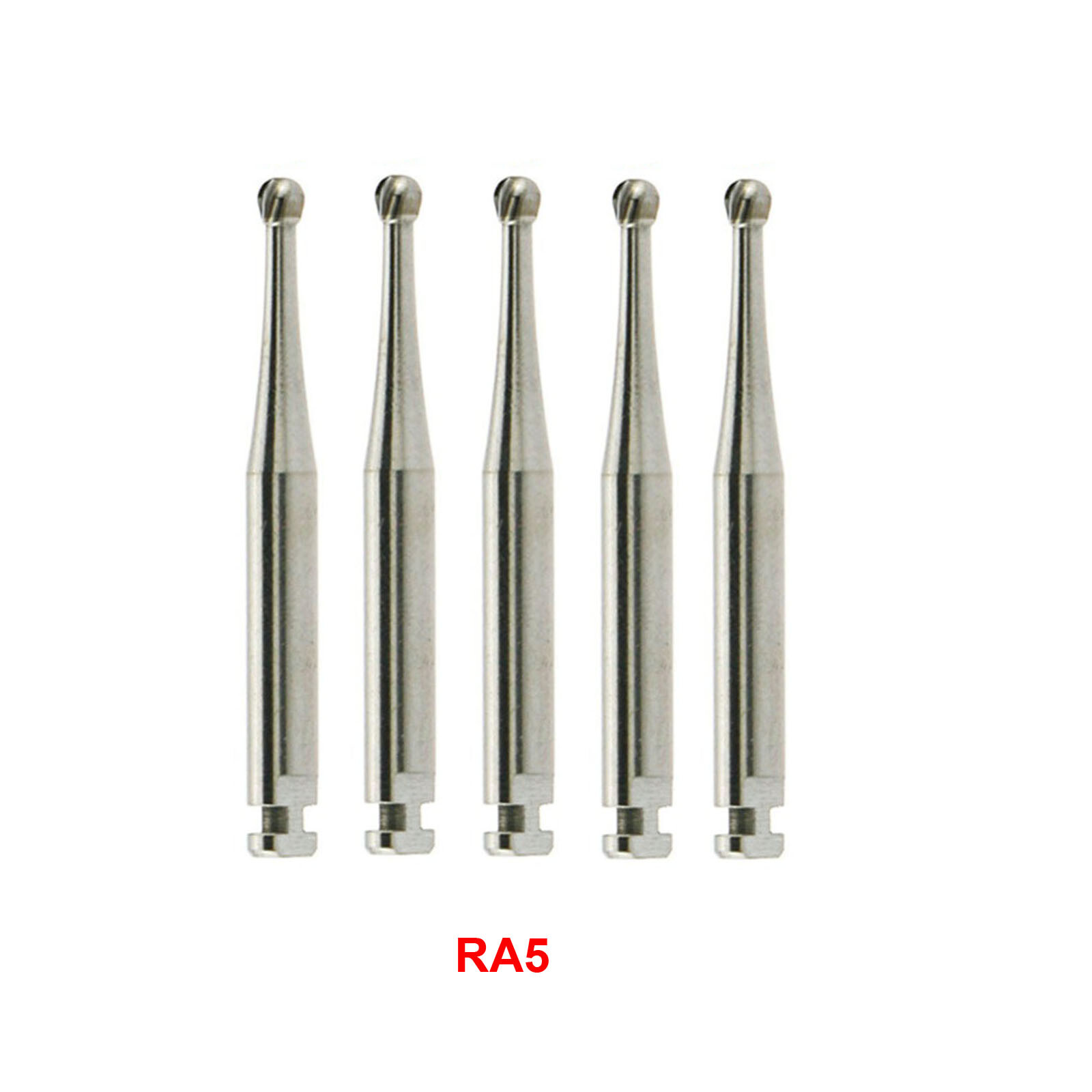 5Pcs Dental Carbide Bur Round f/ Slow Speed Latch Type RA#1-#8 Burs Contra Angle