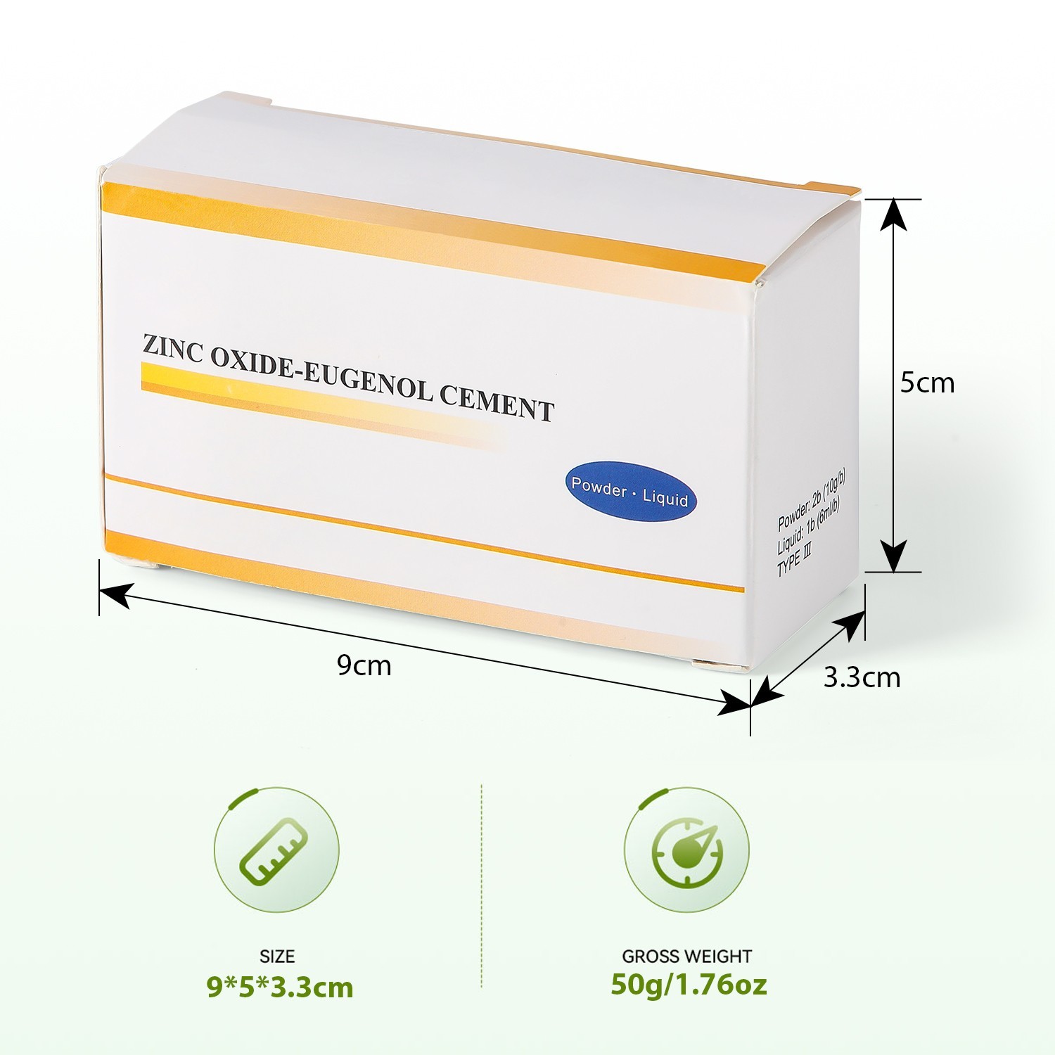 AZDENT Dental Zinc Oxide Eugenol Cement Kit For Temporary Crowns&Bridges Filling