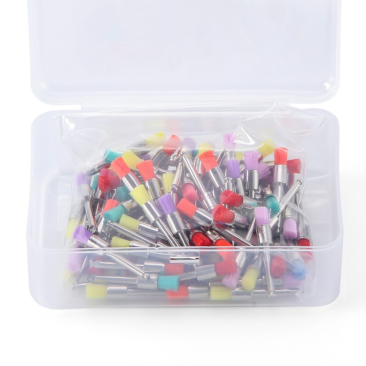 100pcs/Box Dental Polishing Prophy Brush Bowl Flat Type Polisher Colorful Nylon