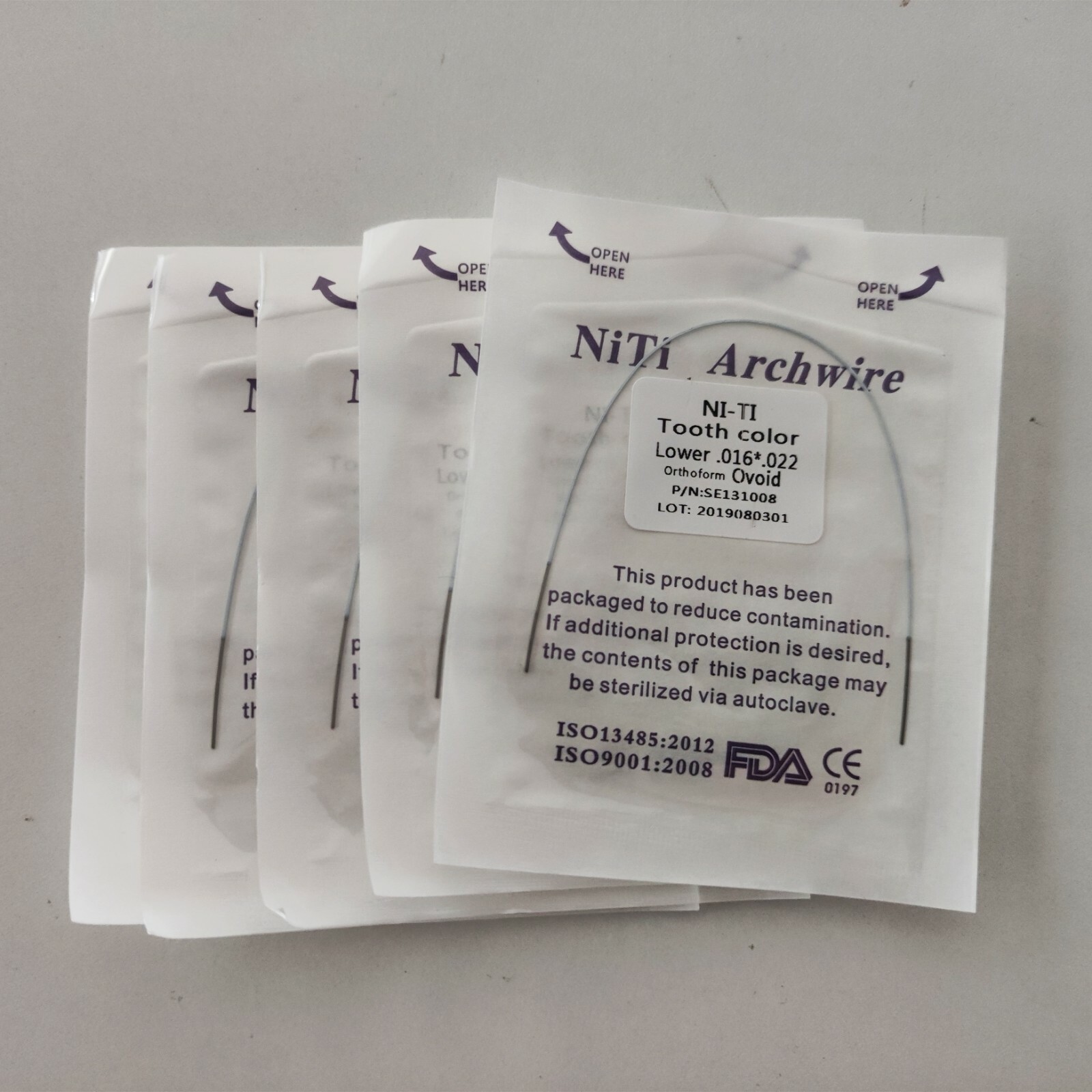 5 Packs Dental Super Elastic Niti Arch Wire White Color Rectangular Wire Oval