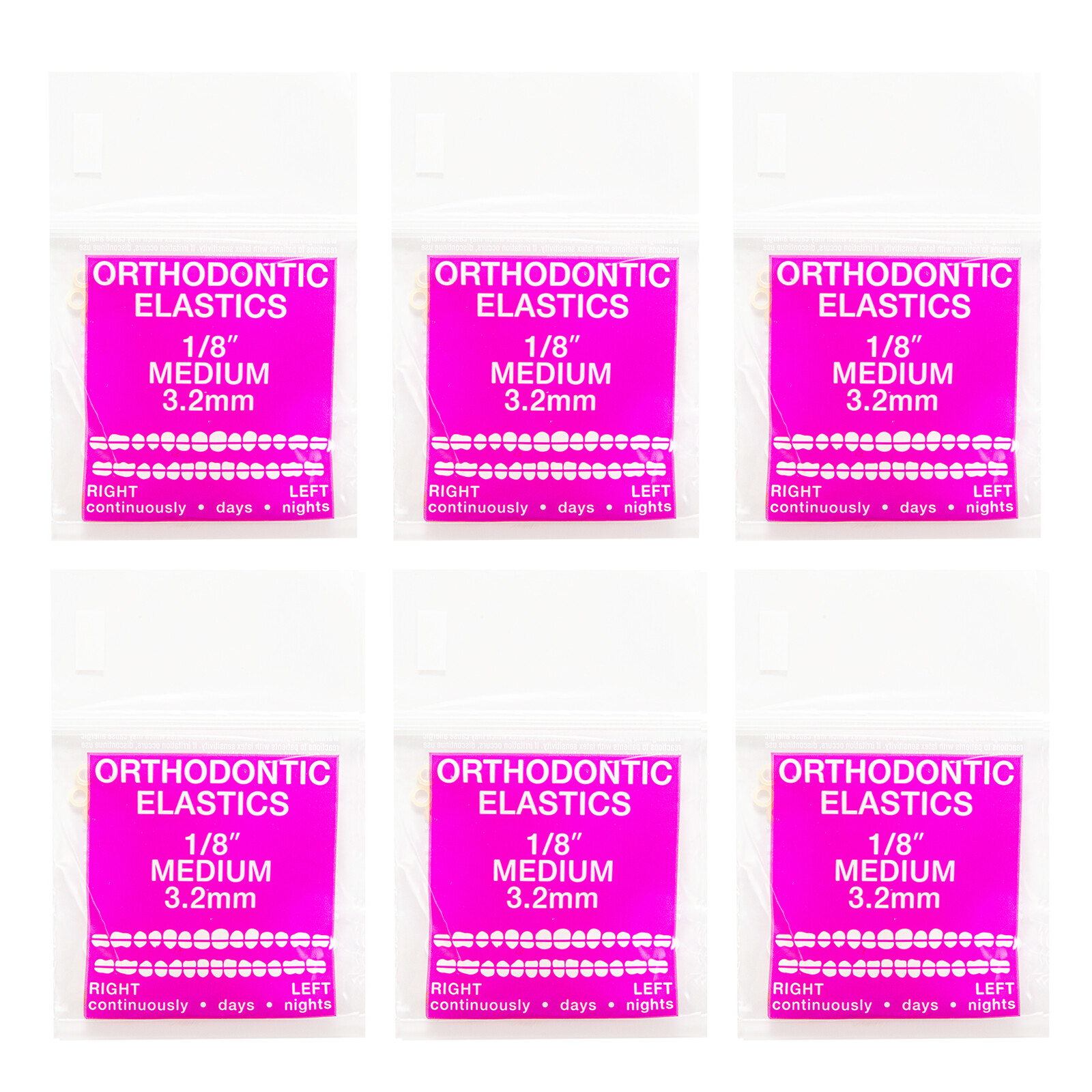 Dental Orthodontic Intraoral Elastic Latex Rubber Bands Light / Medium / Heavy