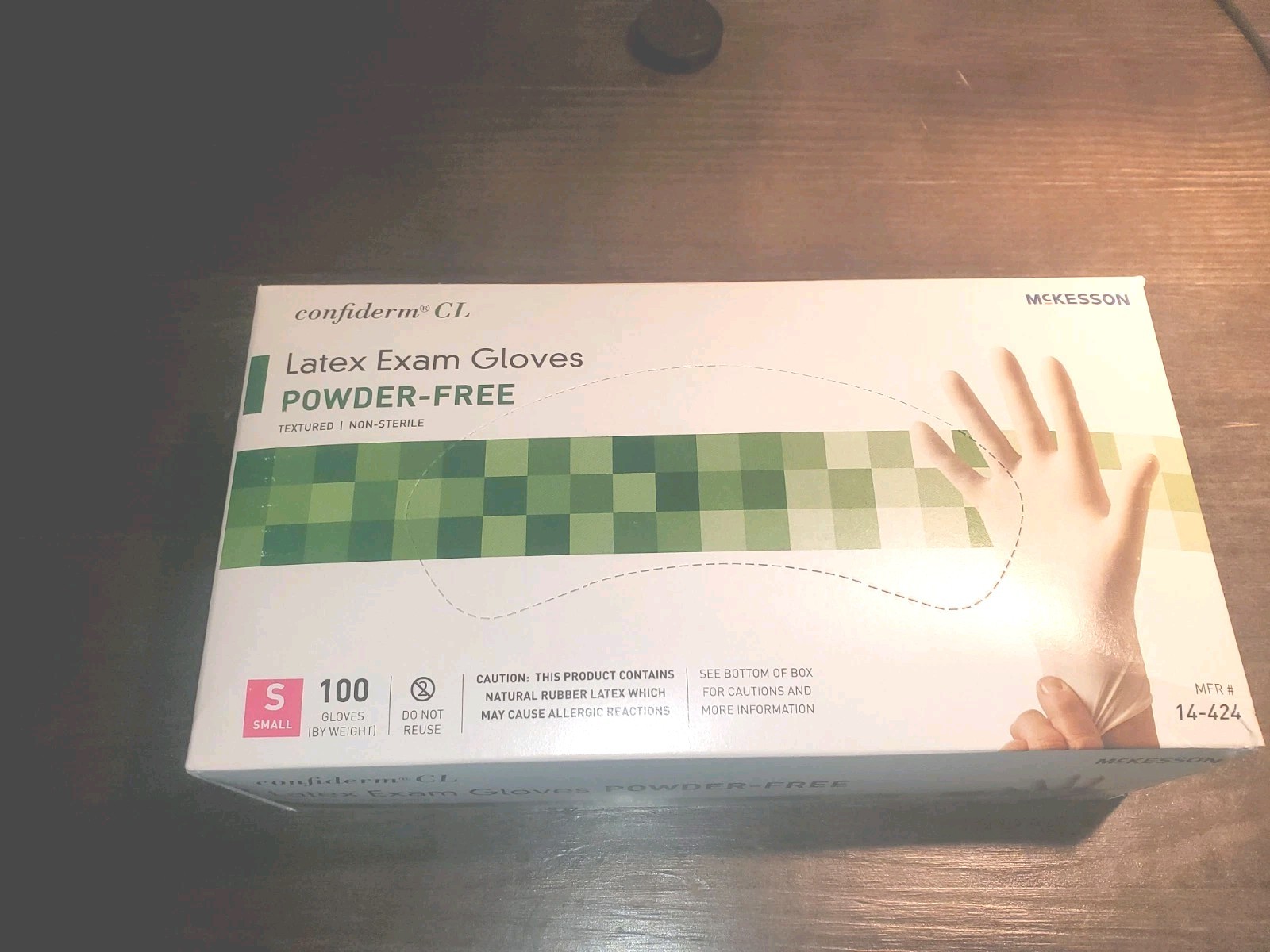 10 Boxes McKesson Confiderm Latex Glove Standard Cuff Length SMALL 100 per Box