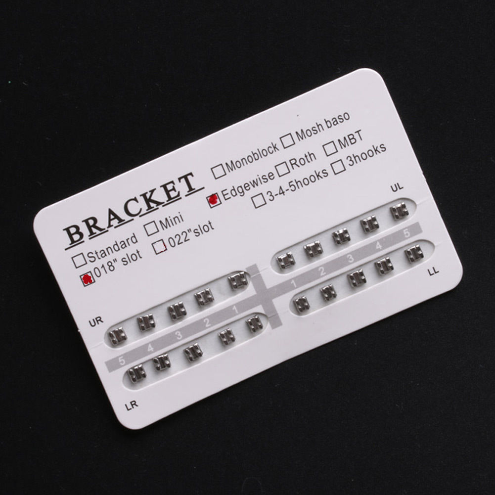 20 Pcs/Pack Dental Orthodontic 018″ Slot Edgewise No Hook Metal Brackets Braces
