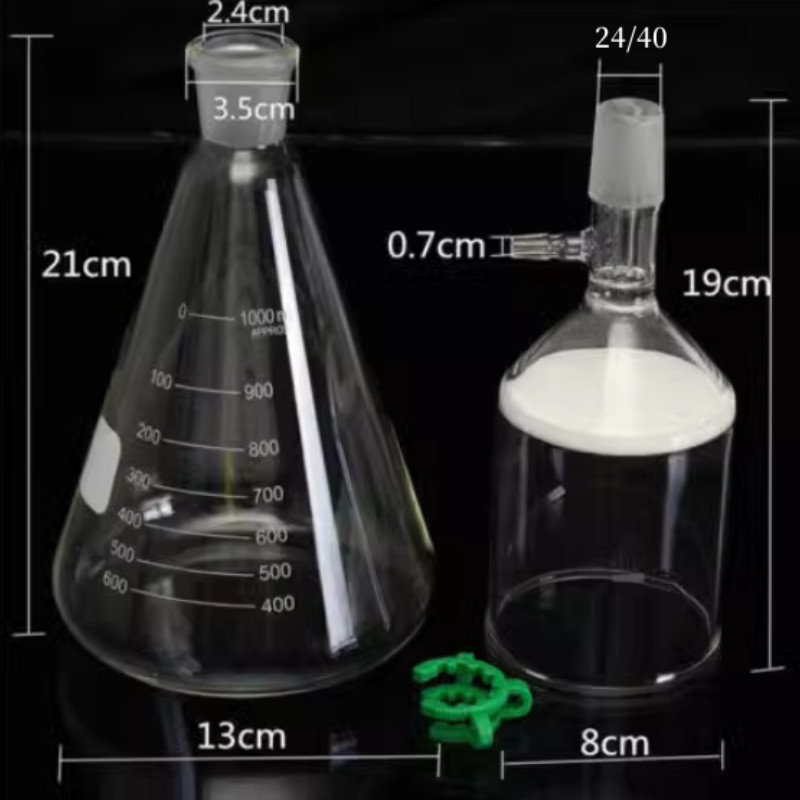Lab Filtering Flask Glass Vacuum Suction Filter 1000ml + Buchner Funnel 350ml