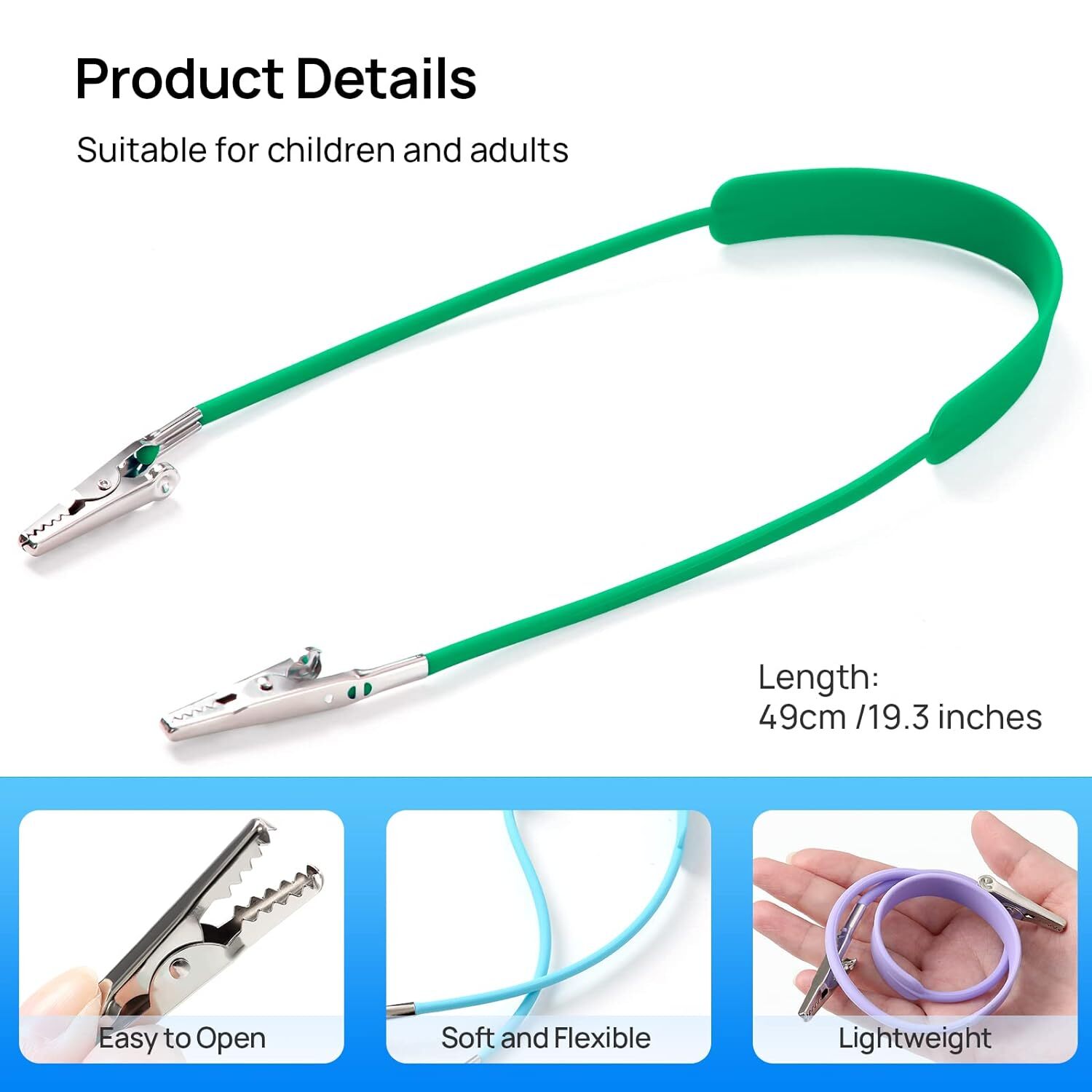 1pcs/bag Dental Patient Silicone Bib Clips Chain Patient Napkin Holder Clip