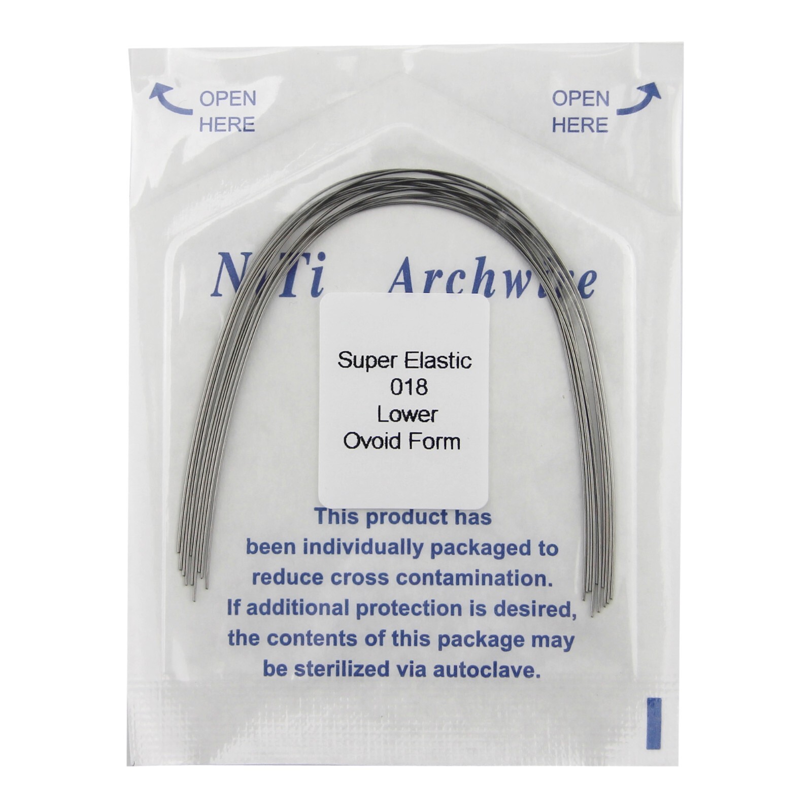 Dental Orthodontic Niti Arch Wires Ovoid Form Round Upper Lower 014 016 018 012
