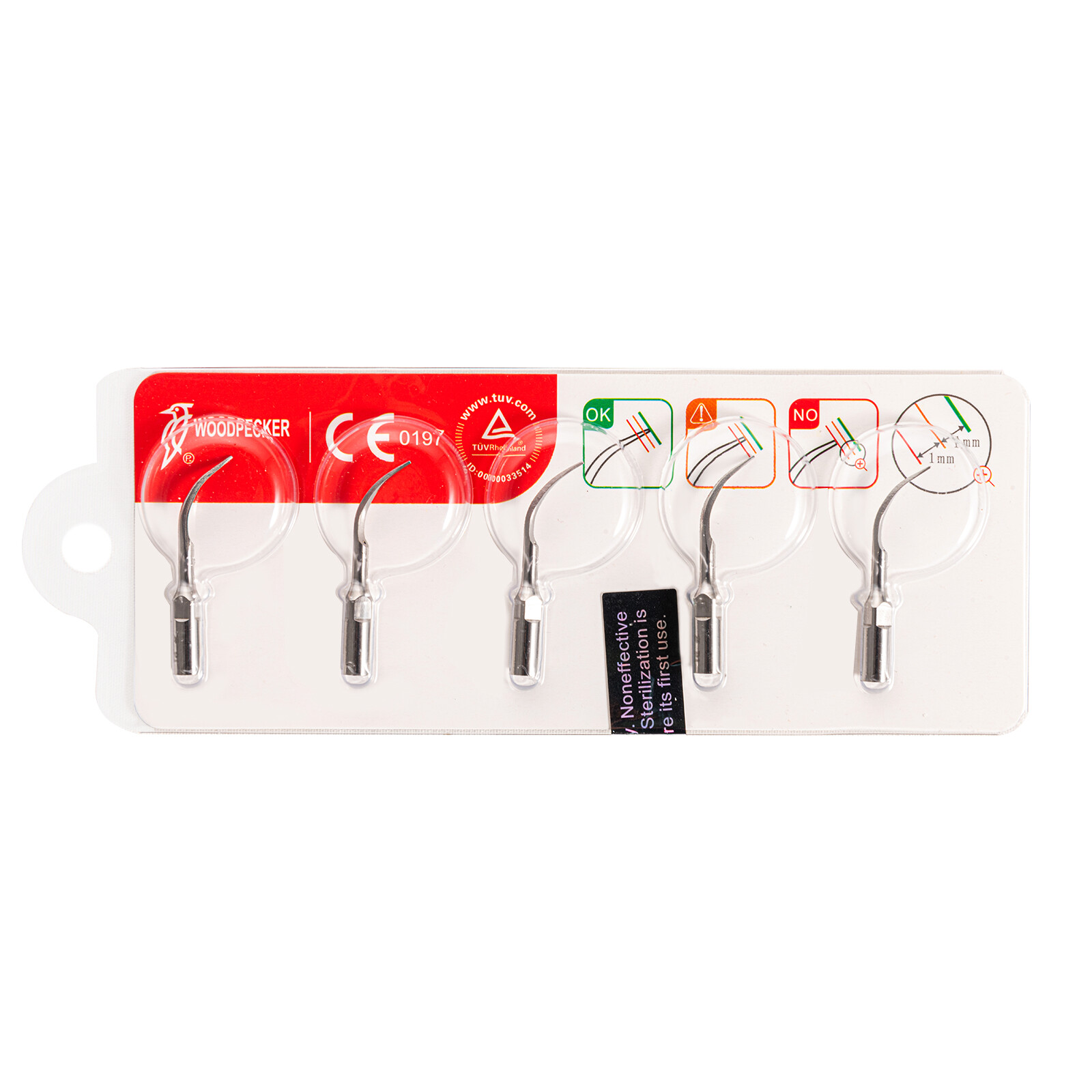 5Pcs/Set Original Woodpecker Dental Perio P1 Tips Set For EMS Ultrasonic Scaler