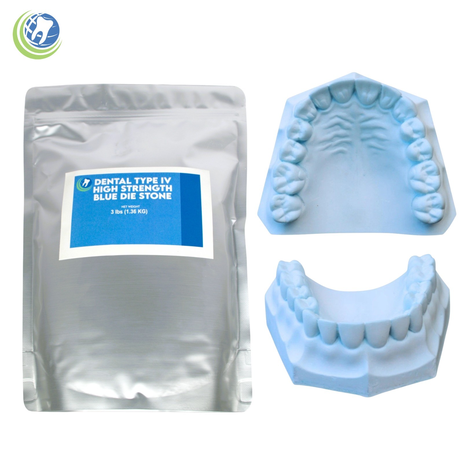 DENTAL GYPSUM DIE STONE TYPE IV BLUE HIGH STRENGTH COMPOUND LOW EXPANSION 3 Lbs
