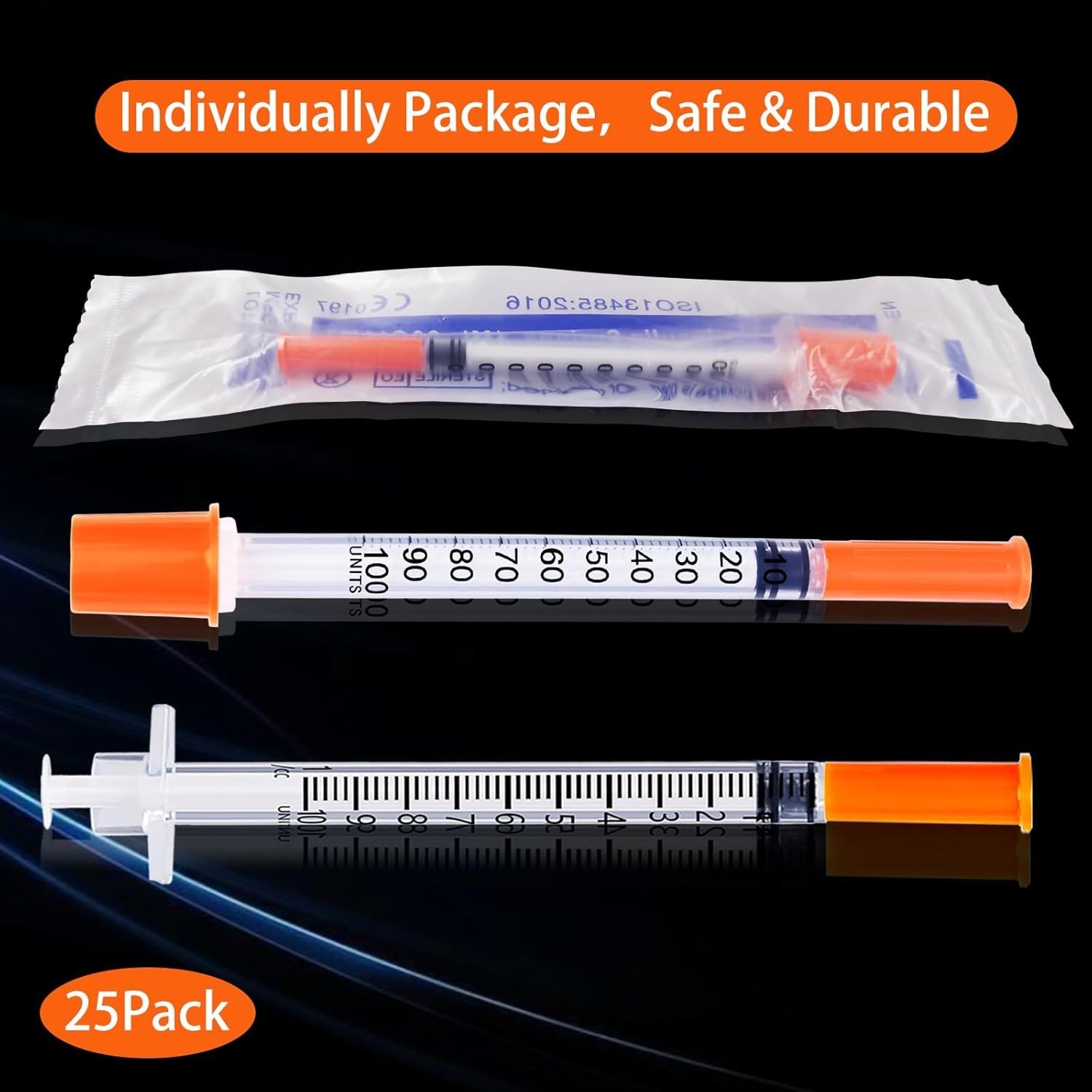 High-Quality 25 Pack Sterile Syringes 30G 1ml-5/16 Inch for Precise Measurements