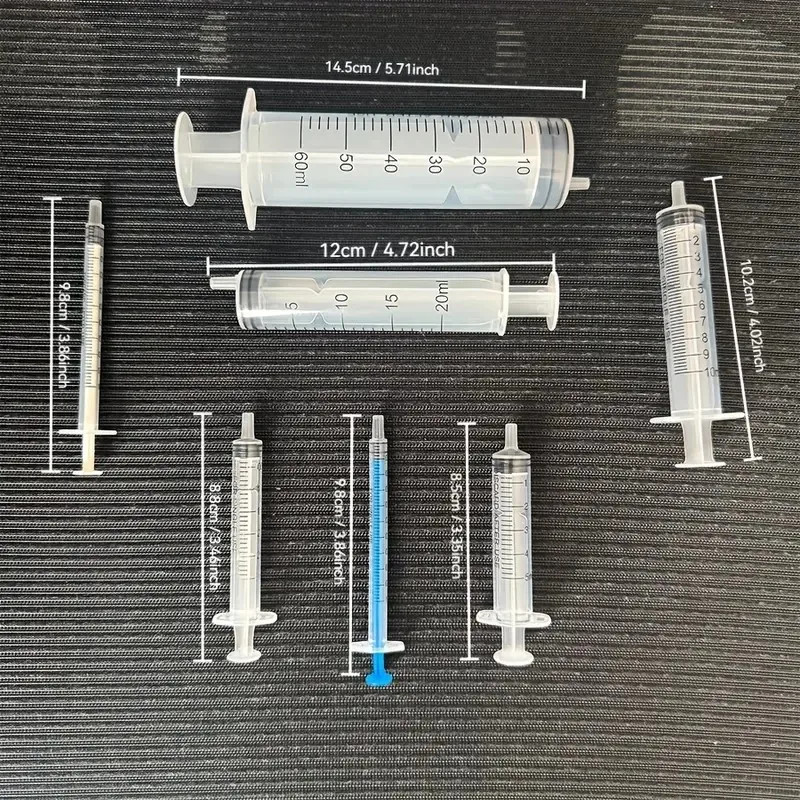 14/10Pcs Syringe Set with Blunt Needles, Various Size1Ml,3Ml,5Ml,10Ml,20Ml,60Ml,