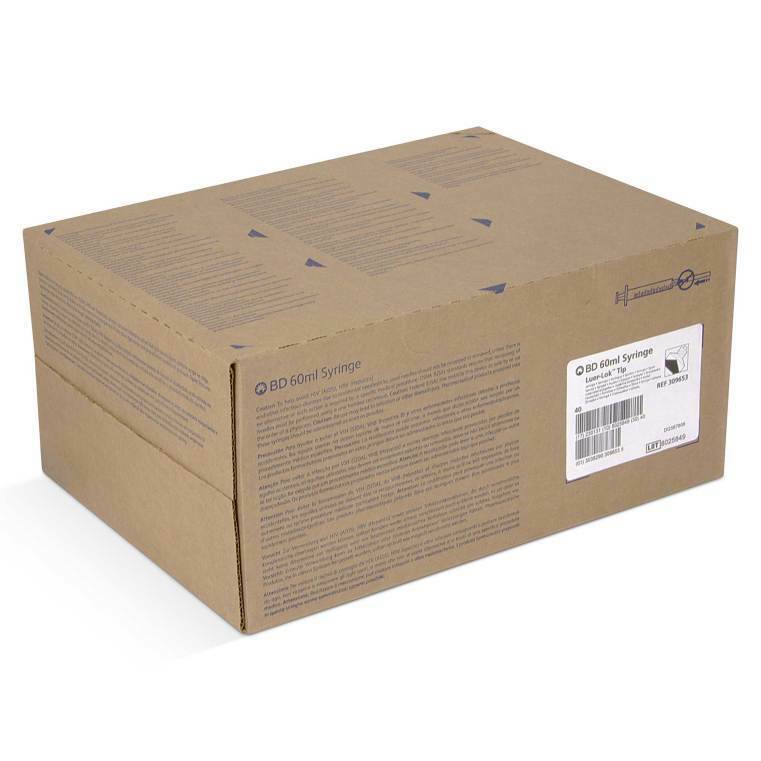 *160-Pieces* BD 60mL Sterile Disposable Syringe Luer-Lok-Tip 309653 Four Boxes