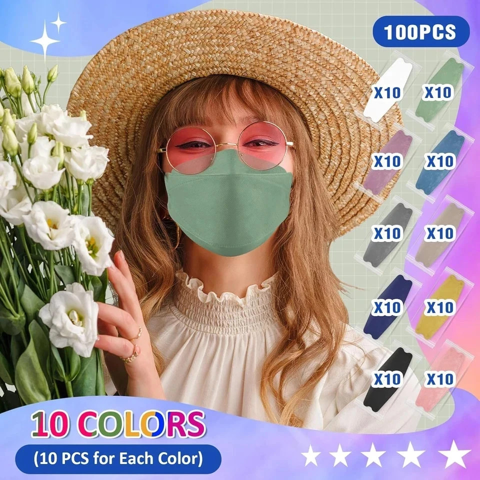 XDX KN95 Face Masks 100 Pack, 5 Layers Breathable Comfortable KN95 Masks for Adu