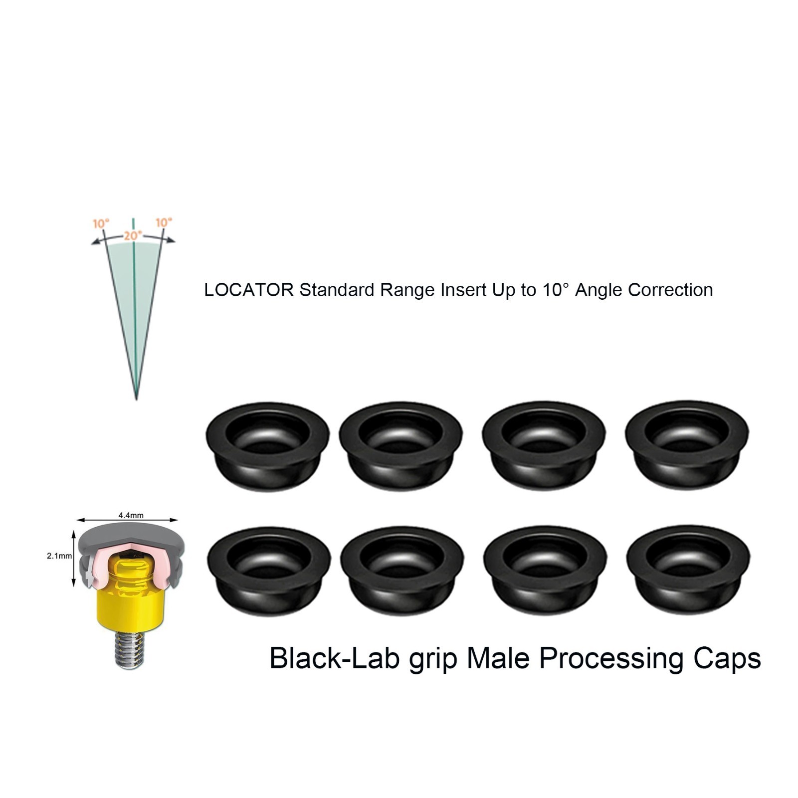 8Pcs Dental Locator Male Cap Implant Attachment Inserts Fit ZEST Anchors locator