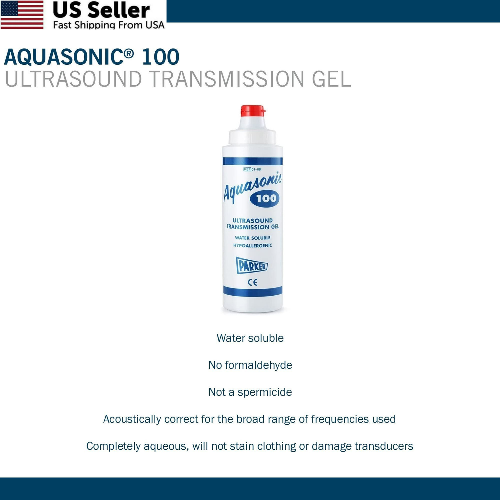 Parker Laboratories Aquasonic Ultrasound Gel .25 Liter Bottle Acoustic Medium