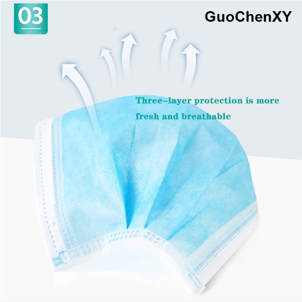 50Pcs 3-Ply Disposable Face Masks with 95% Filtration – Comfortable & Secure