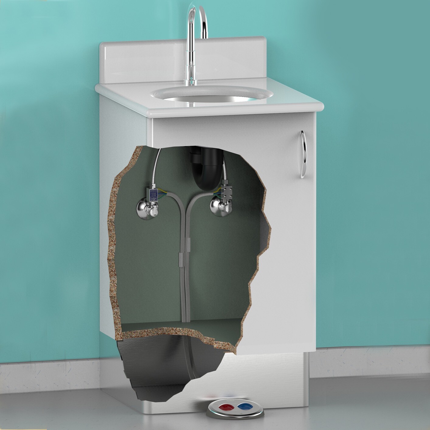 Tapmaster Model 1786 Floor Faucet Activator with Temperature Selection Feature