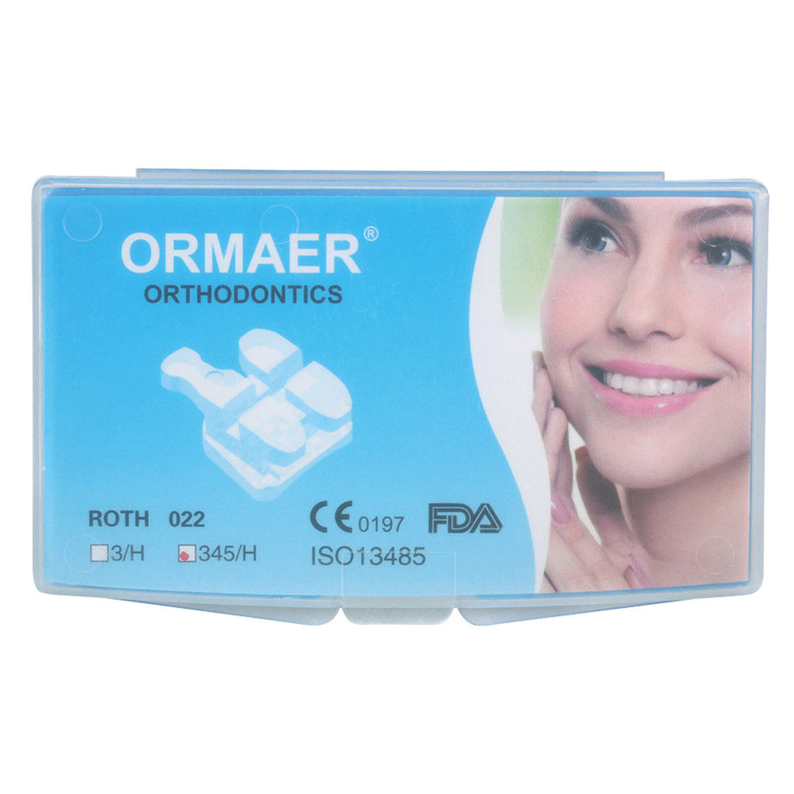 3M Style Dental Orthodontic Ceramic Bracket Braces Roth MBT .022 .018 Hooks 345