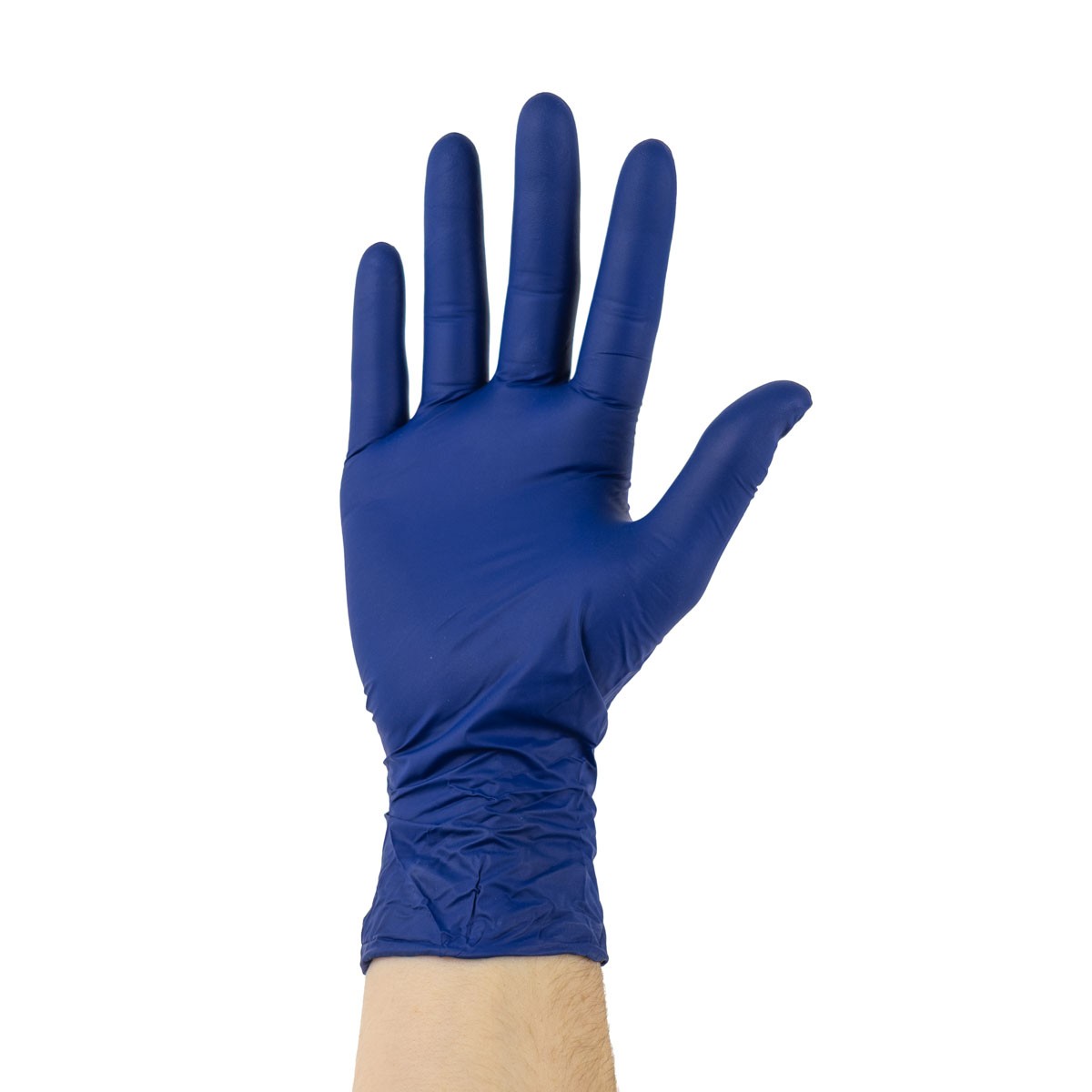 Industrial Disposable Nitrile Metal Detectable Gloves Finger Textured Space Blue