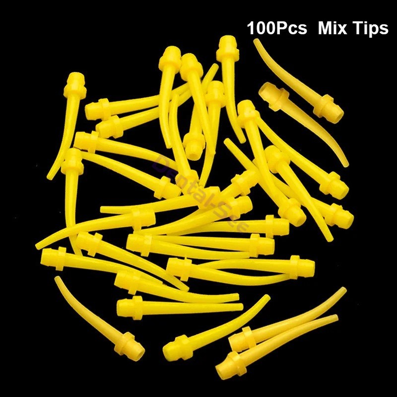 50Pcs/Pack Yellow Dental Impression Mixing Tips Long 7cm/Short 5cm