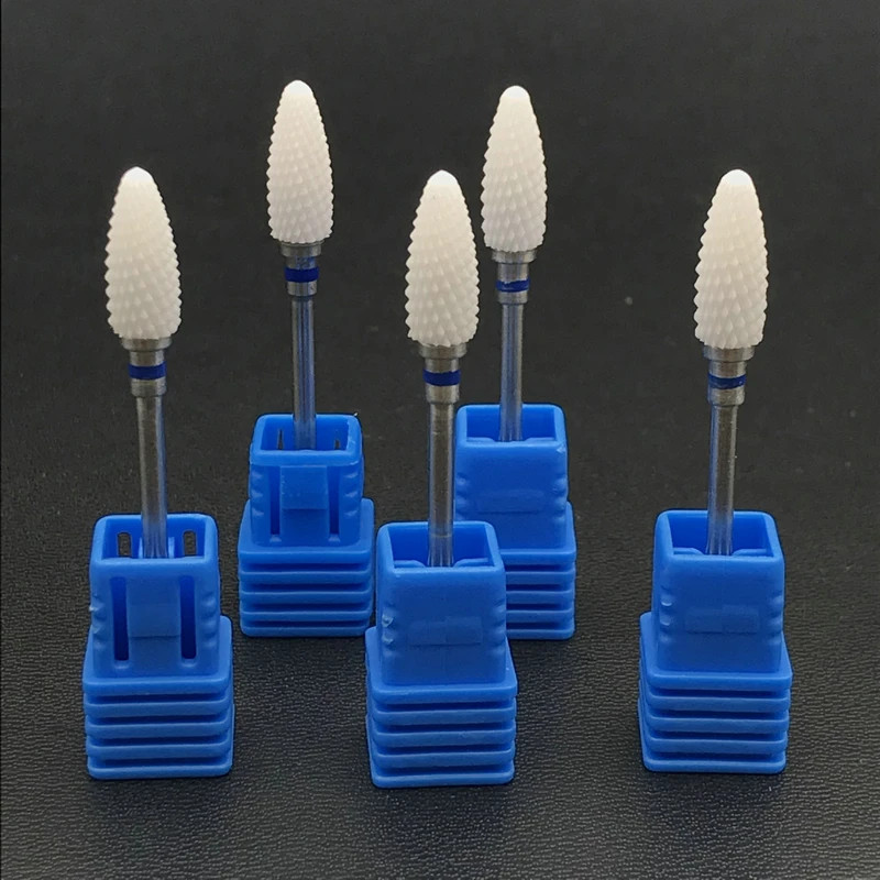 5pc Dental Lab Zirconia Ceramic Burs Bullet Shape 3/32 HP Shank Polisher Drills