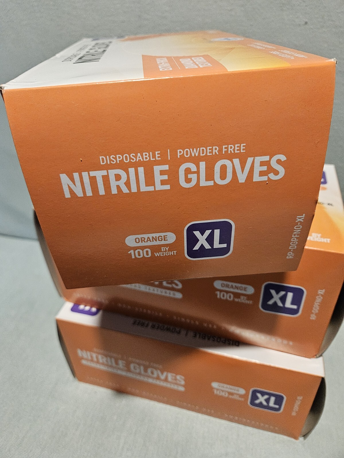Nitrile Disposable Gloves Raised Diamond Texture, Case of 100 Each Lot Of 3 B.