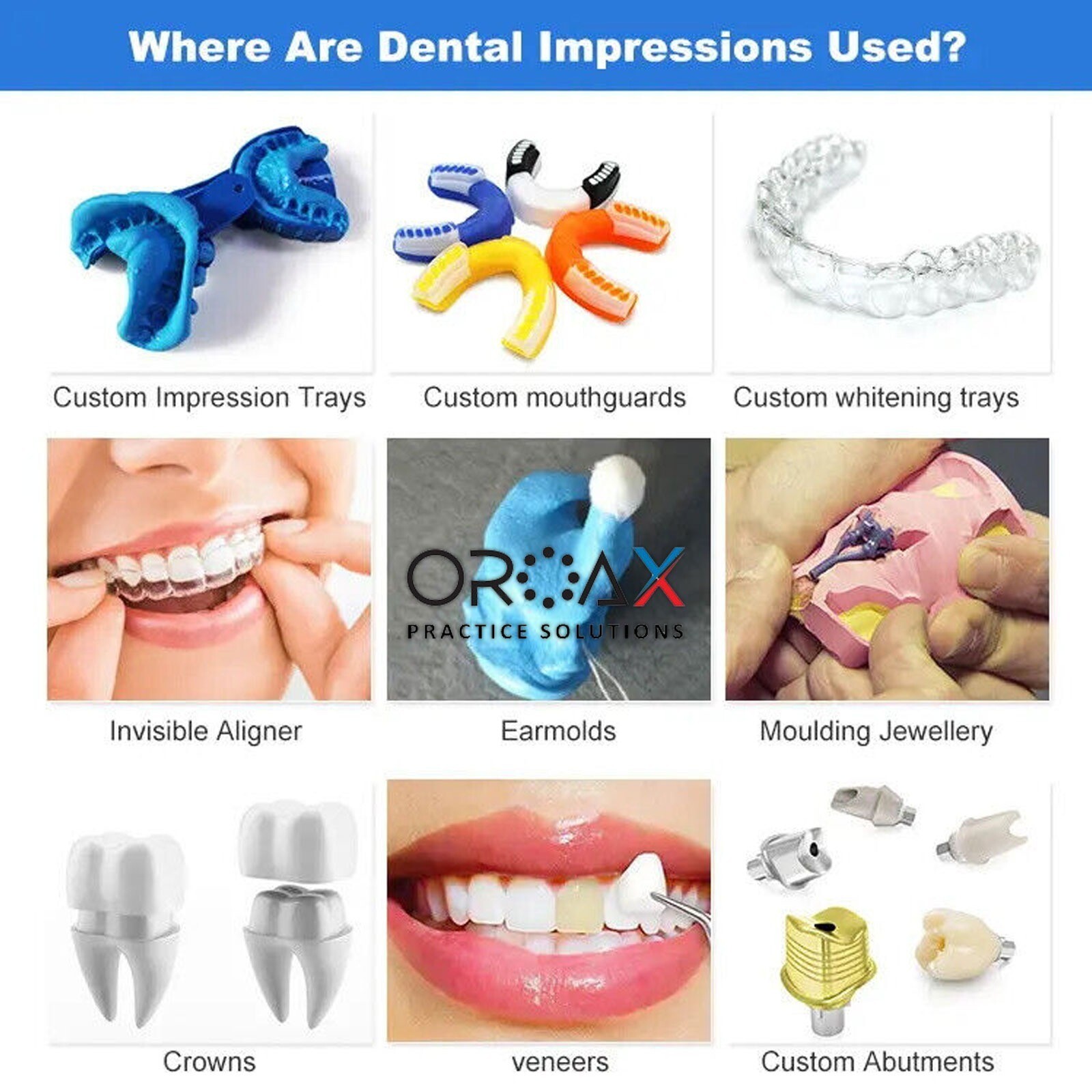 Dental Hydrophilic Firmer Teeth Impression Putty Silicon Material Set of 5