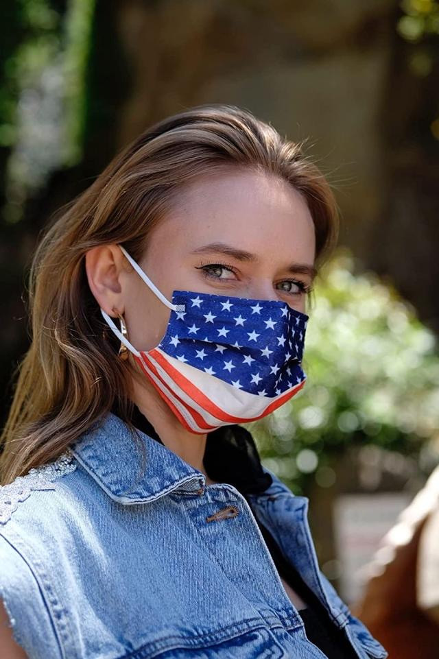 50-PCS USA Flag Face Mask Mouth & Nose Protector Respirator Disposable Masks