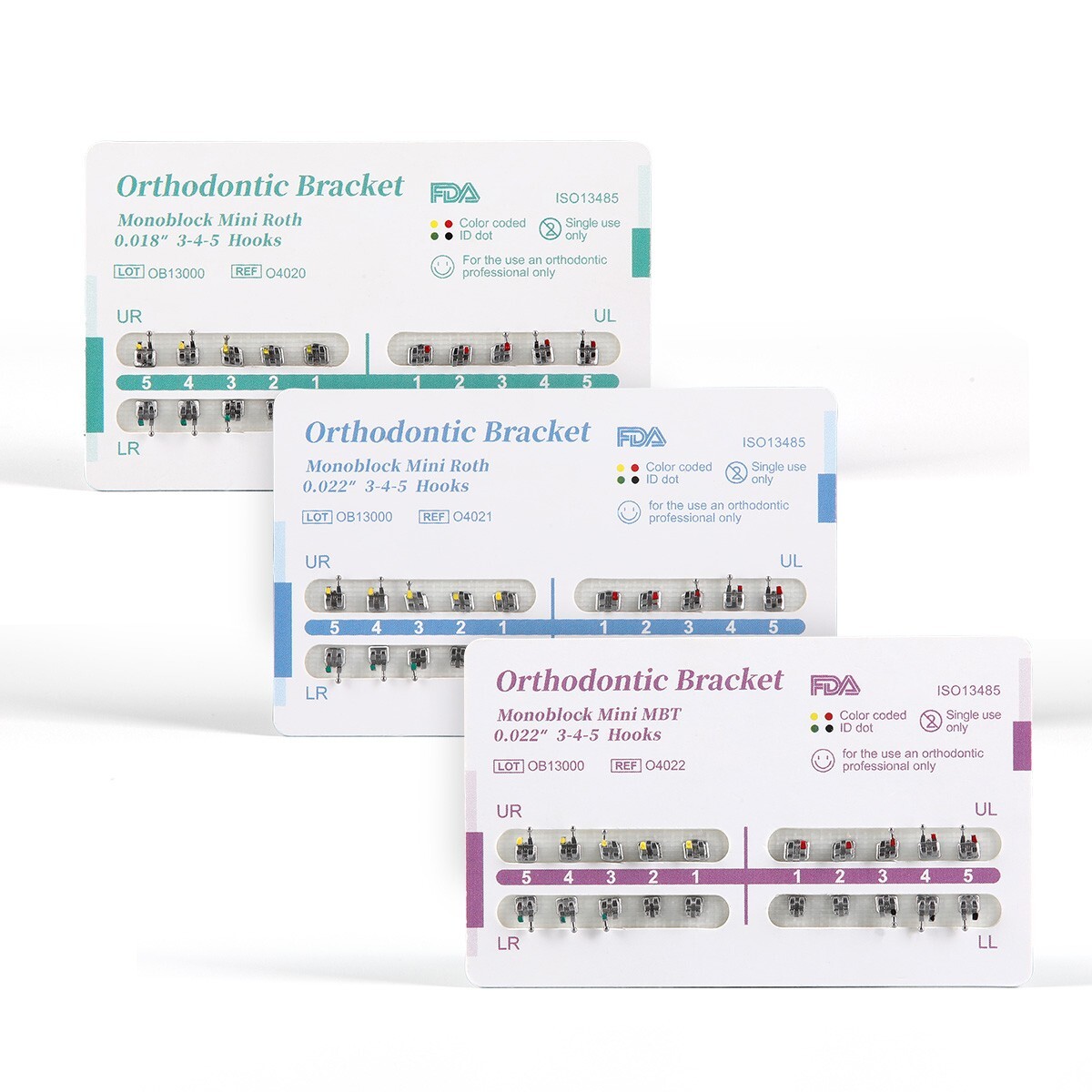 AZDENT Dental Ortho Brackets Braces Mini MBT Roth.022 Hook 345 /NITI Arch Wires