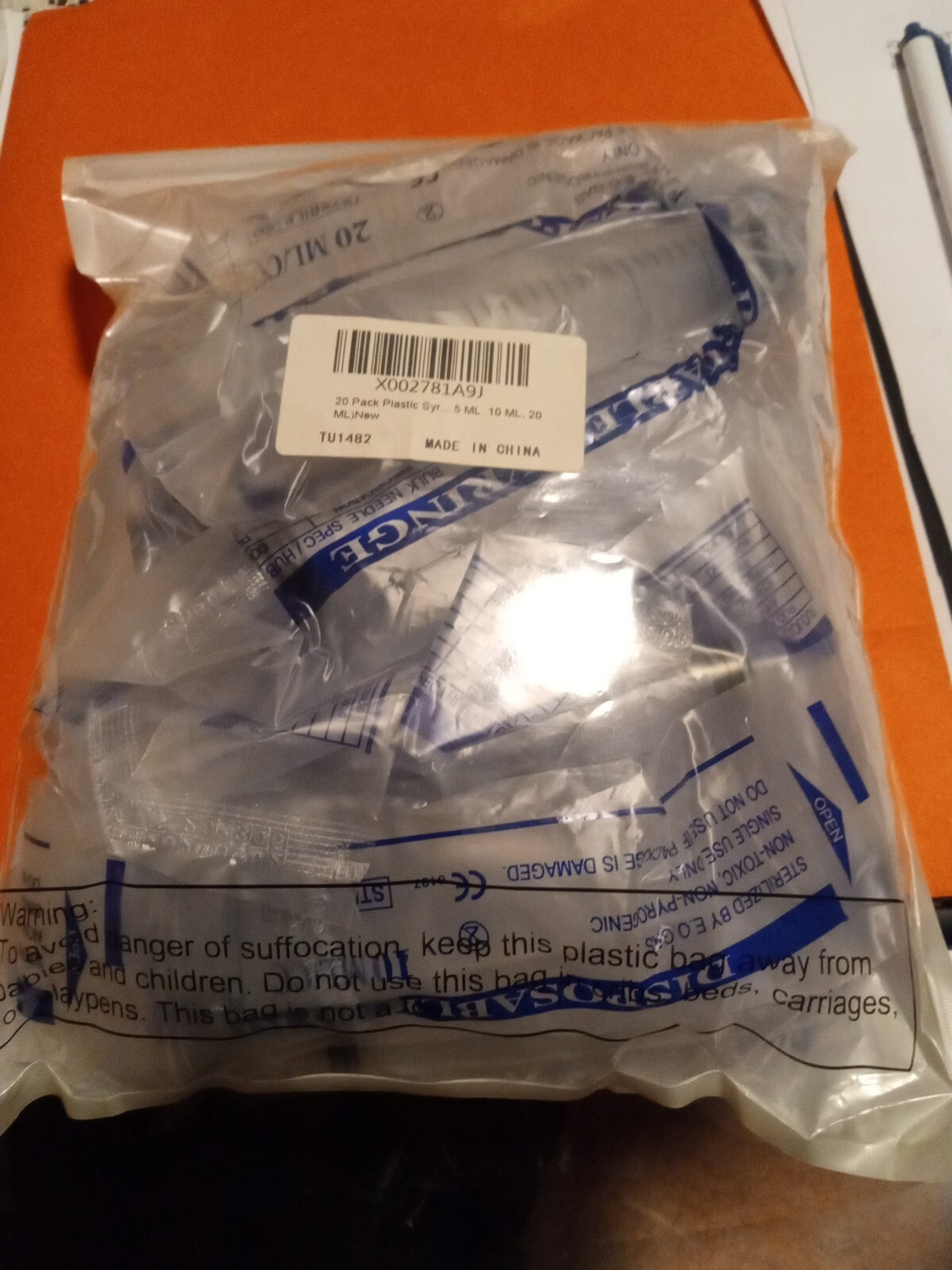 20Pcs Pack 5ml 10ml 15ml 20ml Disposable Drum Blunt Tip + Caps 4 Sizes Sealed