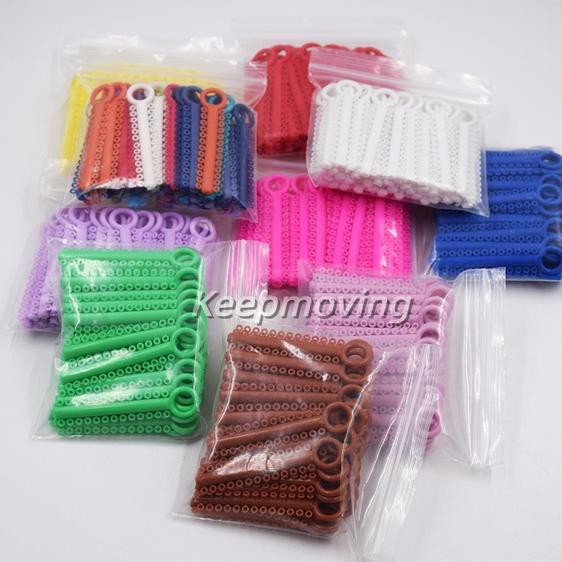 1 Pack 1040 Pcs Dental Orthodontic Elastic Braces Rubber Ligature Ties 37 Colors