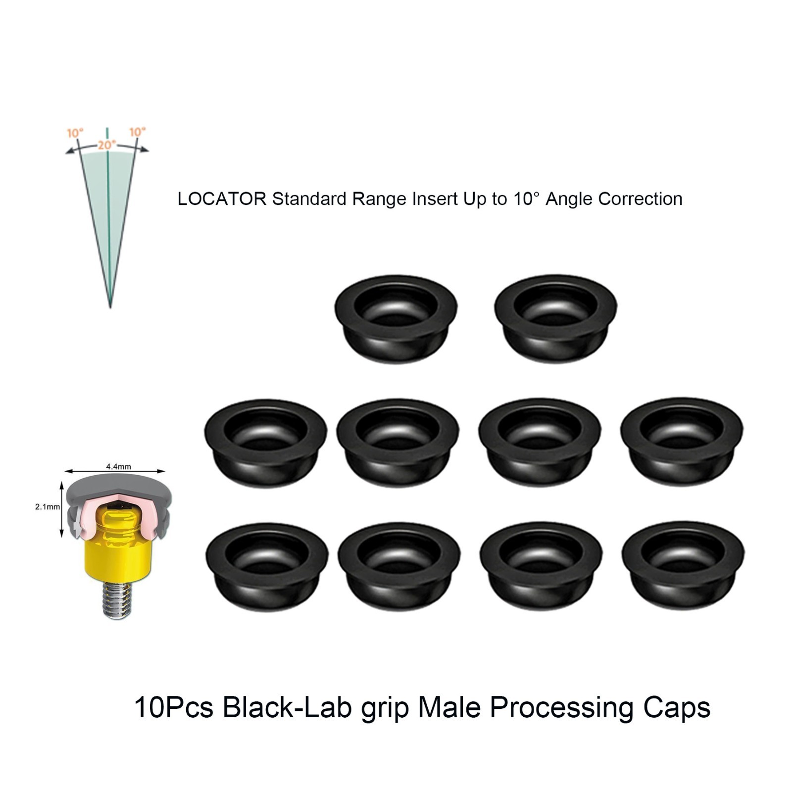 10Pcs US Dental attachment Zest Locator system standard Male Cap Inserts fit for