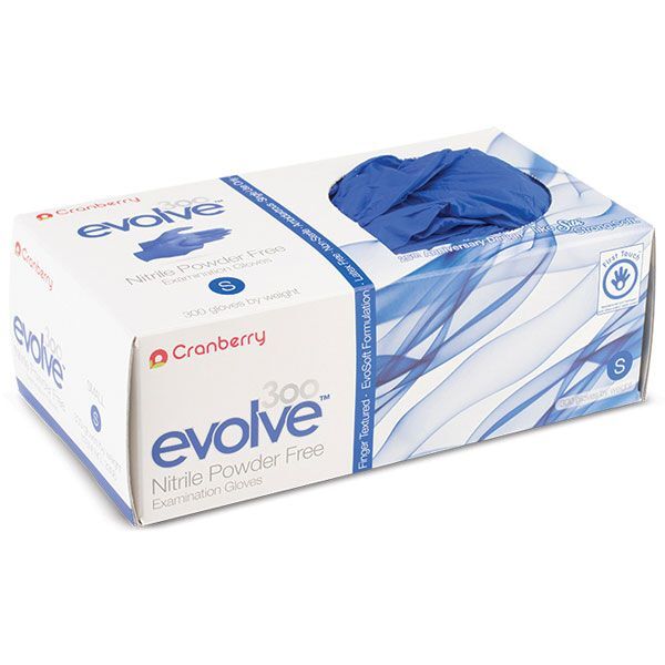 Evolve Nitrile Exam Gloves LARGE 300/Bx Powder-Free Dark Blue