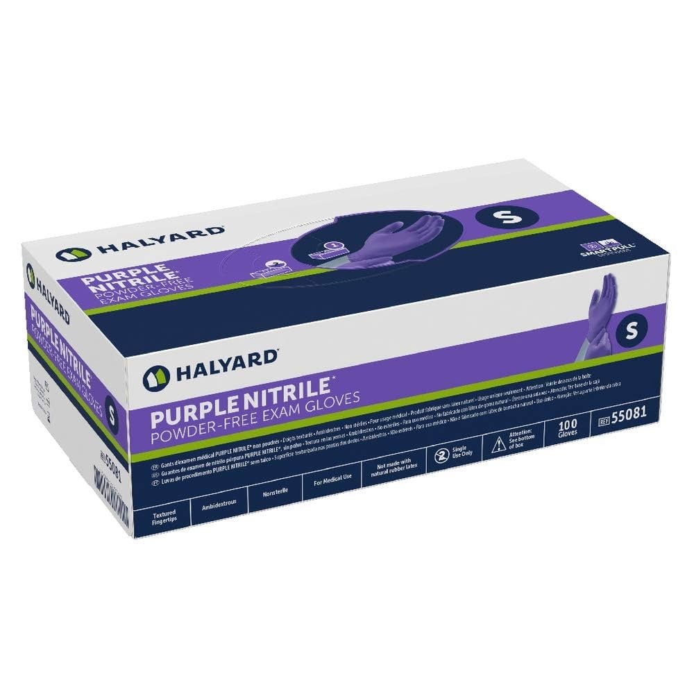 Halyard Purple Nitrile Exam Gloves Powder Free – Sizes: S, M, L, XL