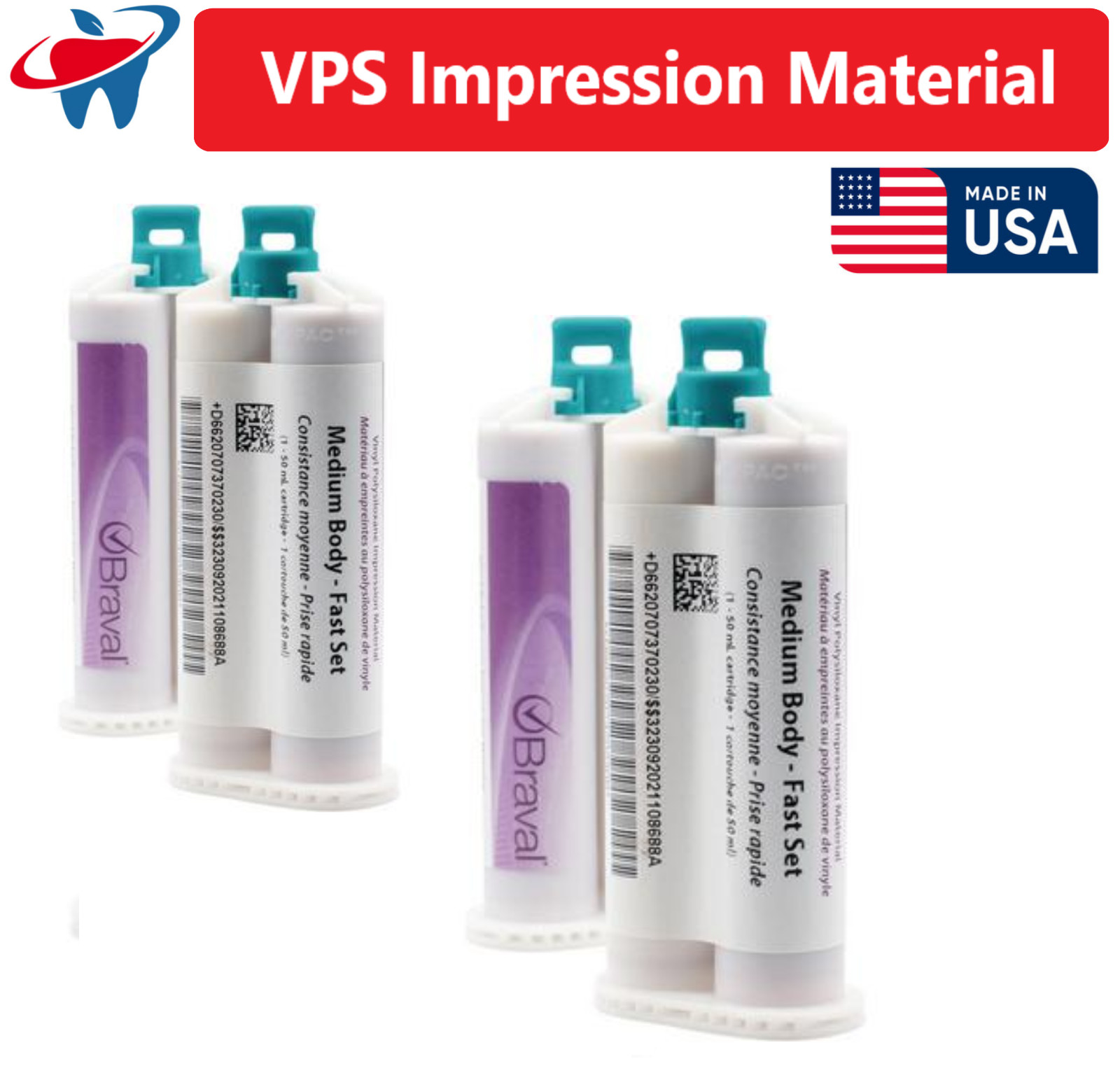 Dental Impression Material, VPS Heavy & Light Body, Monophase, Fast & Regular