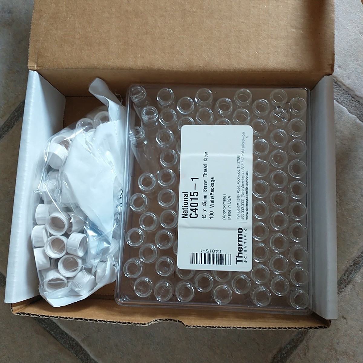 Thermo Scientific B7800-2 4 mL Clear Glass Vials Teflon Lined Caps 90/100 Pcs