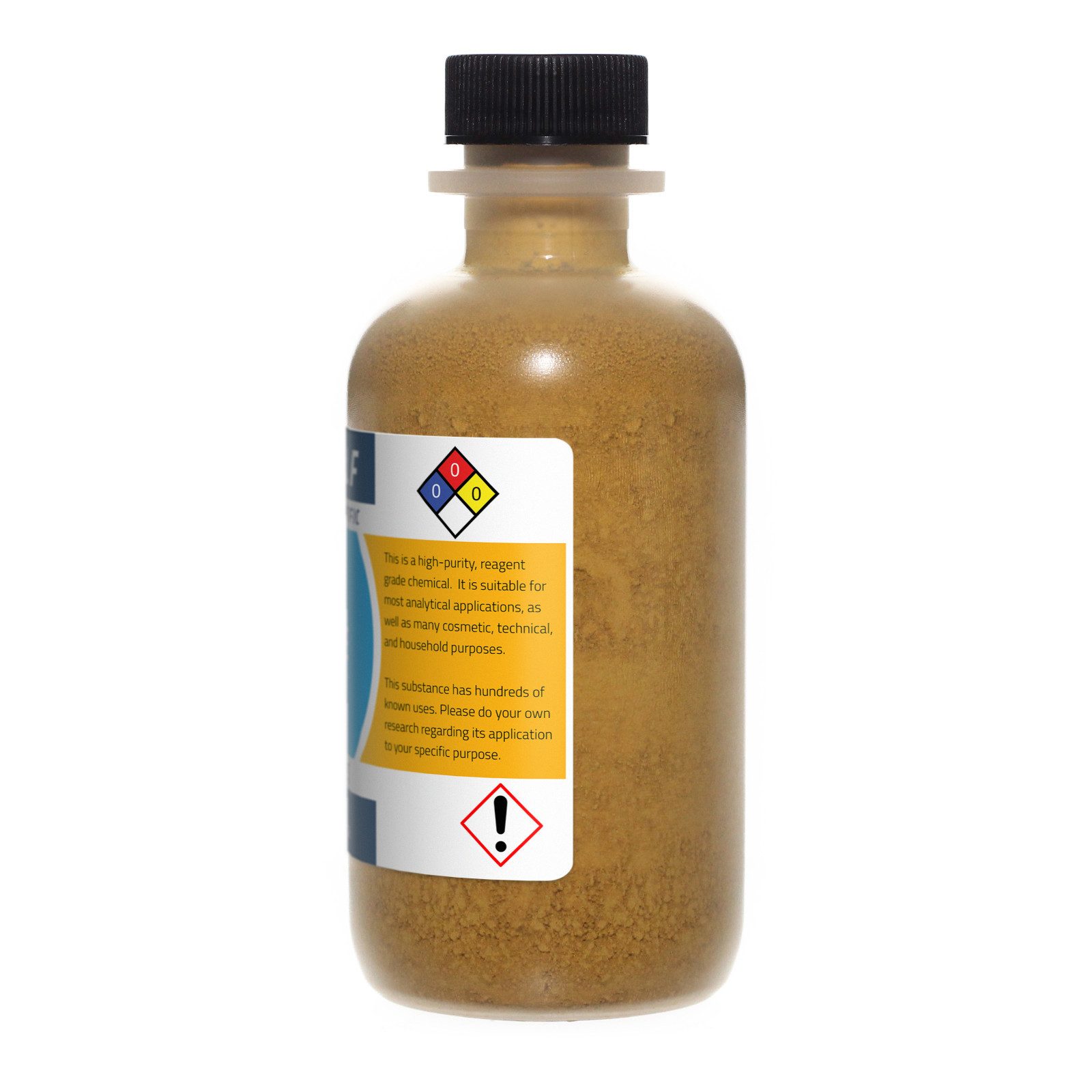 Yellow Iron Oxide, 4oz, Reagent Grade 99% Pure, Sturdy Bottle SHIPS SAME DAY