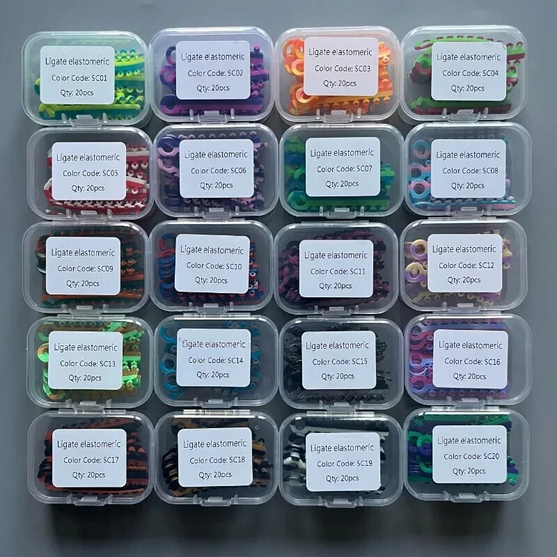 1Box/320pcs Dental Orthodontic Elastic Rubber Ligature Tie Double Color