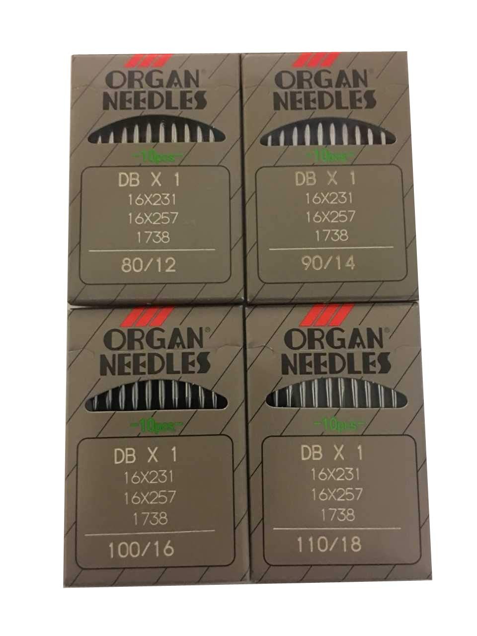 40 Pieces DBx1 Industrial Needle Assortment 16×257 (Sizes Sizes 12,14,16 & 18