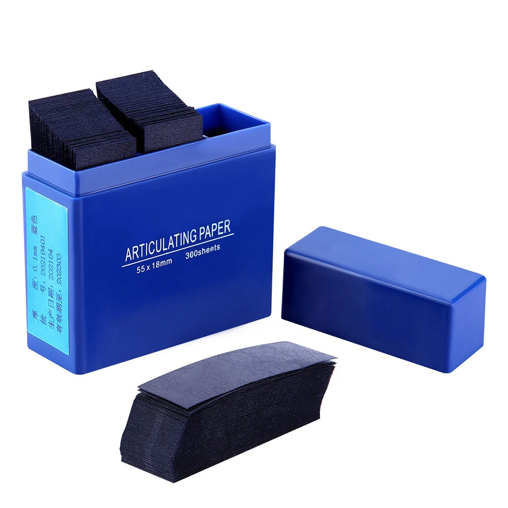 300 Hoja/ caja Dental Dentista Papel Articulado Tiras Azules Herramienta Dientes