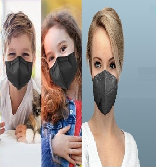 Medium Size Adult Disposable 10-200 Pcs Black KN95 Face Mask 5 Layers Respirator