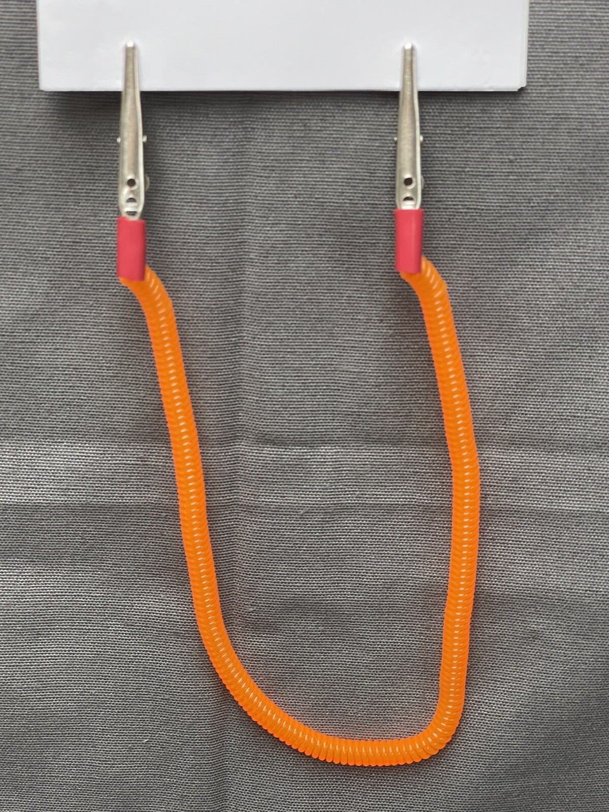 3 Pcs Dental Patient Bib Clip Napkin Holder Flexible Coil White Orange&Green 16”